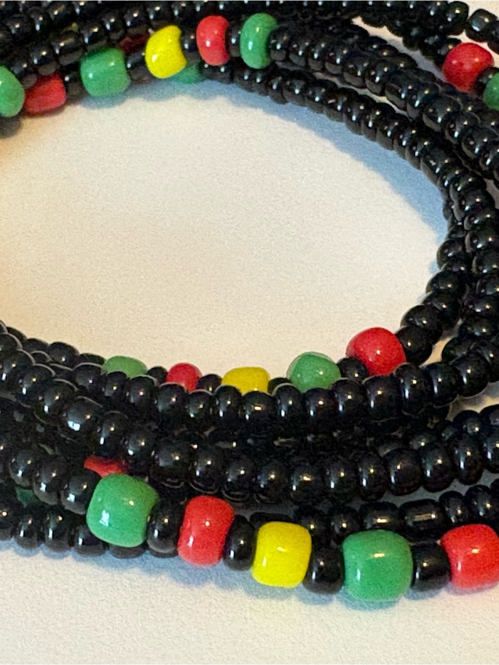 75: “Rasta Baby Rasta”📿💃🏽📿tie on Waistbead up to 50 in length Read for more info